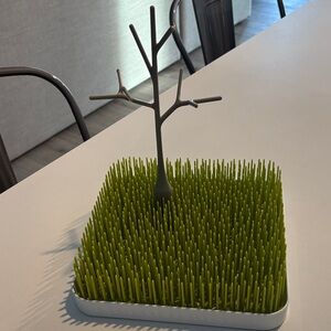 Boon Green Grass Drying Rack with Tree Accessory